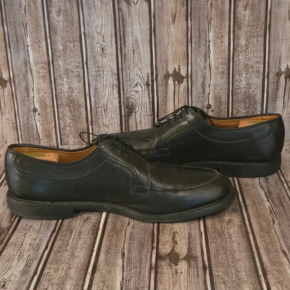 Sz 15 B Mens Allen Edmonds Stockbridge Black Leather Orthtotic Derby Shoes
